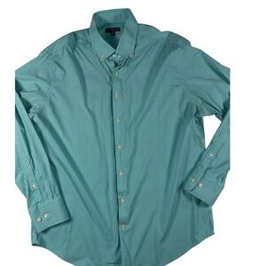 Peter Millar Summer Comfort Shirt XL Green White‎ Gingham Plaid Button Down Mens